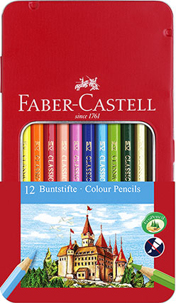 Цветни моливи класик в метална кутия Faber Castell