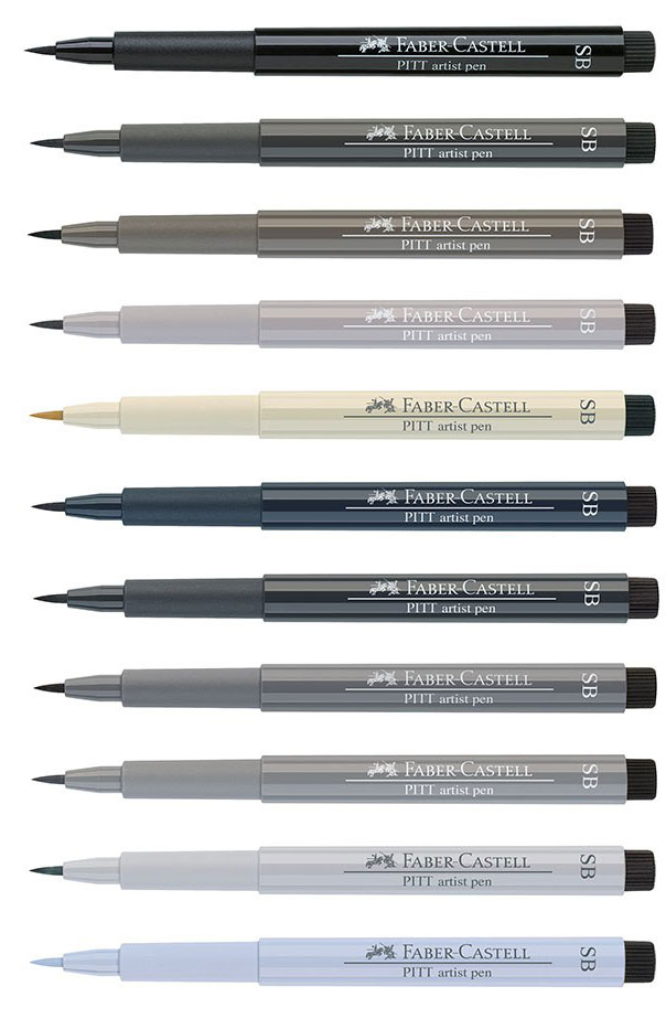 Маркери мека четка PITT Artist Pen комплект Faber-Castell
