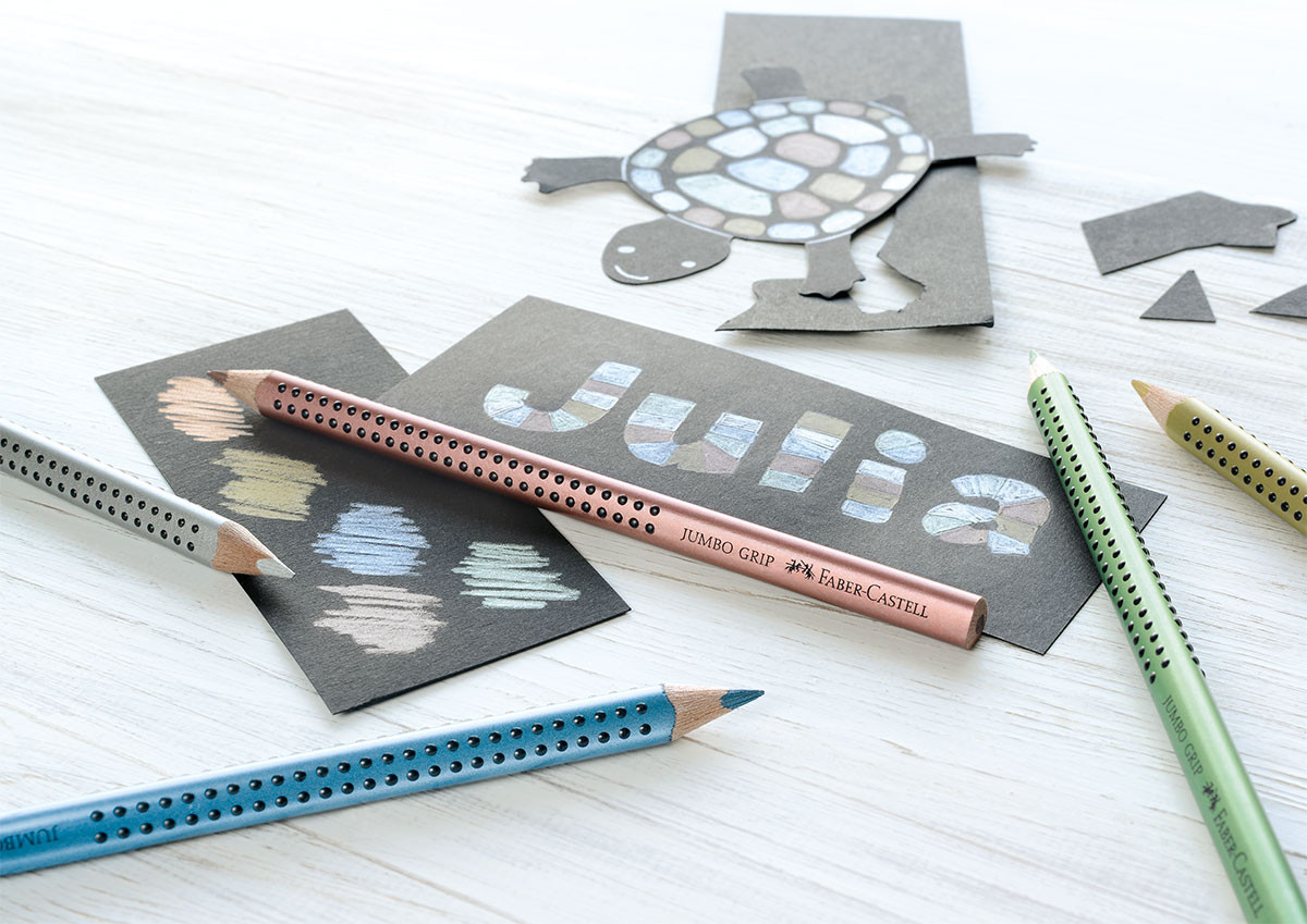 Цветни моливи Jumbo Grip металик Faber-Castell