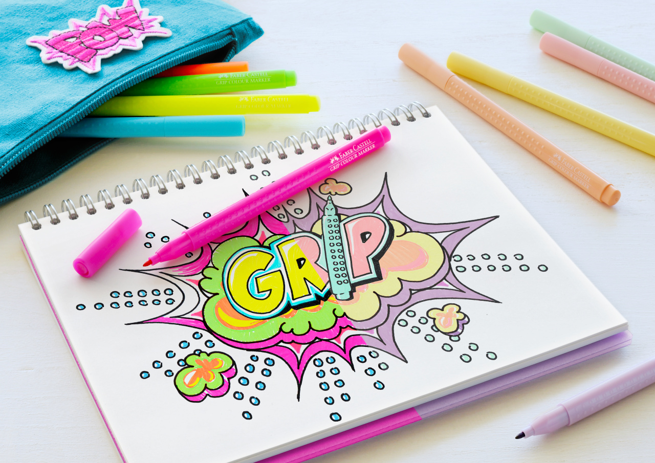 Флумастери GRIP неон/пастел 5+5 цвята Faber-Castell