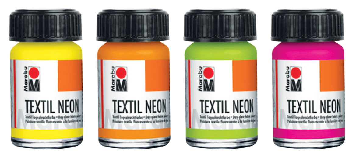 Боя за текстил с неонов ефект комплект Marabu Тextil Neon