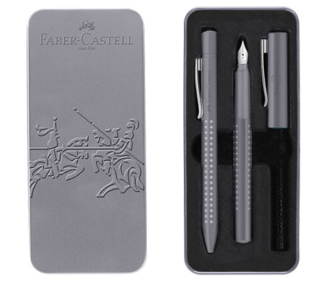 Комплект писалка и химикал Grip 2010 в метална кутия Faber-Castell