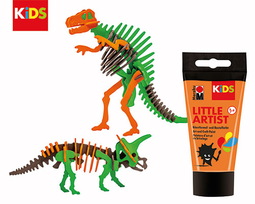 Комплект пъзели с бои за оцветяване Дино Little Artist Paint&Puzzle Dino