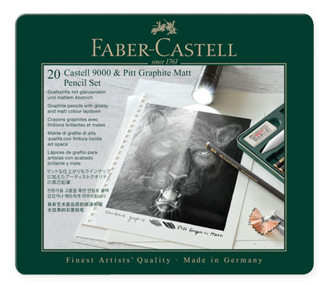 Молив графитен матов+Castell 9000 комплект Pitt Graphite Matt & Castell 9000 Set 20 части