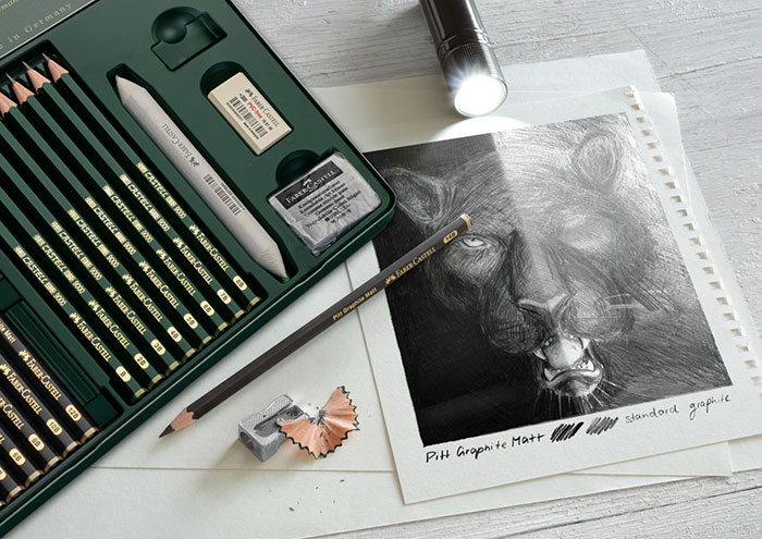 Молив графитен матов+Castell 9000 комплект Pitt Graphite Matt & Castell 9000 Set 20 части