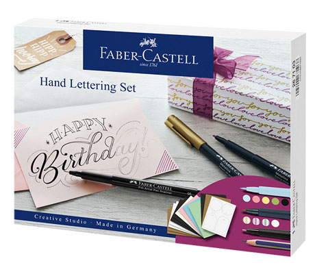 Калиграфски комплект с маркери и основи за картички 12 части Faber-Castell