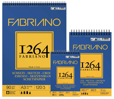 Скицник за рисуване със спирала Fabriano 1264 Sketch
