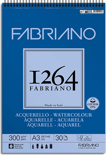 Скицник за акварел със спирала Fabriano 1264 Watercolor