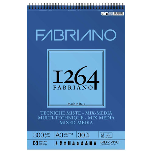 Скицник за смесени техники със спирала Fabriano 1264 Mixed Media