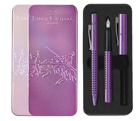 Комплект писалка и химикал Grip 2011 Glam в метална кутия Faber-Castell