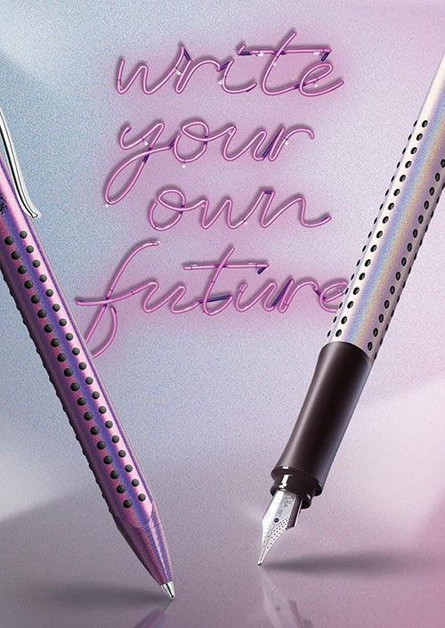 Комплект писалка и химикал Grip 2011 Glam в метална кутия Faber-Castell